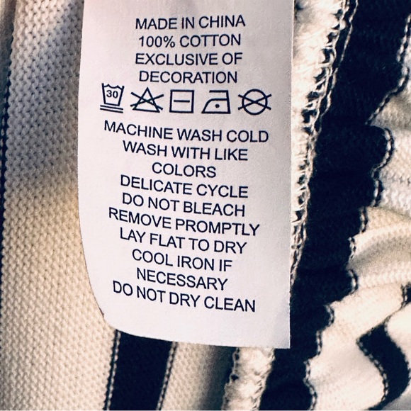 Kate Spade Broome Street Black/White Striped & Embroidered Top - Picture 16 of 16